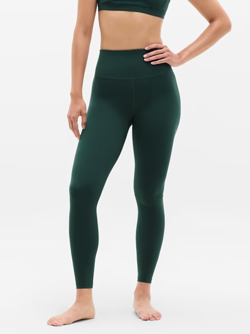 Athleta Ultra High Rise Elation Tight Dark Green Leggings NWT Size S